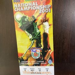 2001 Orange Bowl Ticket