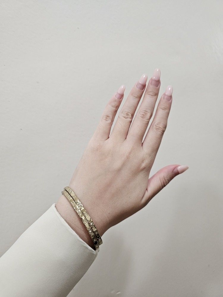 2 Gold Plated Custom Bangles Fashion Pieces