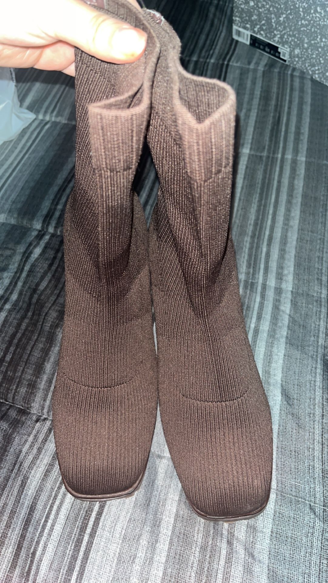 Forever 21 lug-sole sock bootie in brown 