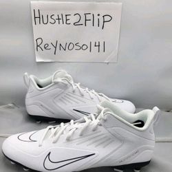 Nike Alpha Huarache 8 Varsity Lacrosse Cleats Men's Size 10 Or  12 White CZ6558-101