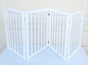 Petmaker Indoor Pet Gate - 4-Panel Folding Dog Gate for Stairs or Doorways - 24"H by 74"W