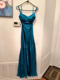 Teal Satin Formal Gown