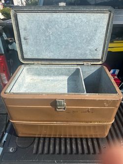Vintage Little Brown Chest Cooler
