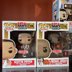 Funko Pop! Scottie Pippen 109 And Michel Jordan 114 Target Exclusive 