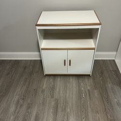 White 2-Tier Cabinet with Double Doors