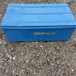 Blue Metal Storage Bin 