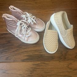 Lot Of 2 Girls High Top Vans Size 12 And Piper Finn Tennis Shoes Size 11