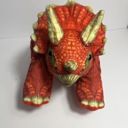 Nanco Red Triceratops Plush Dinosaur 14" Stuffed Animal Toy Prehistoric