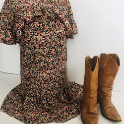 Country Chic Alison Andrews Floral Print Spring Dress 