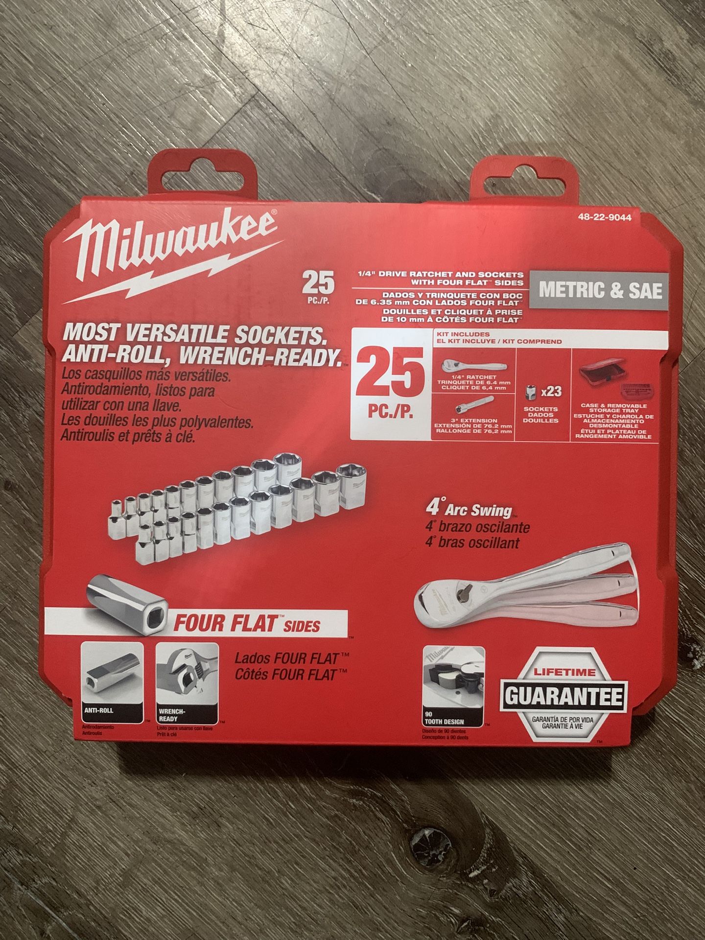 Milwaukee 25pc 1/4 Ratchet And Sockets (mm/sae)