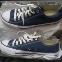 Size 8.5 Blue Low Top Converse Chucks In The Box Still! $40