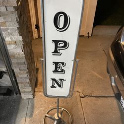 Antique Metal Business Open Close Sign