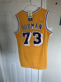 Adidas Lakers Rodman jersey in yellow size m