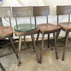 6 metal high chairs