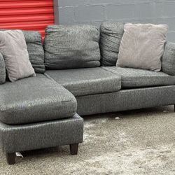 Charcoal Gray Reversible L-Shape Light Sectional – Free Curbside Delivery