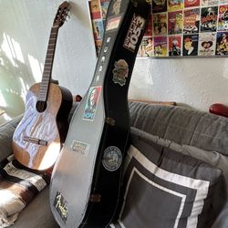 Left Handed Samick Acoustic Guitar With Case