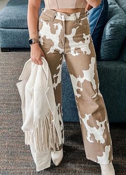 Cow Print Jeans