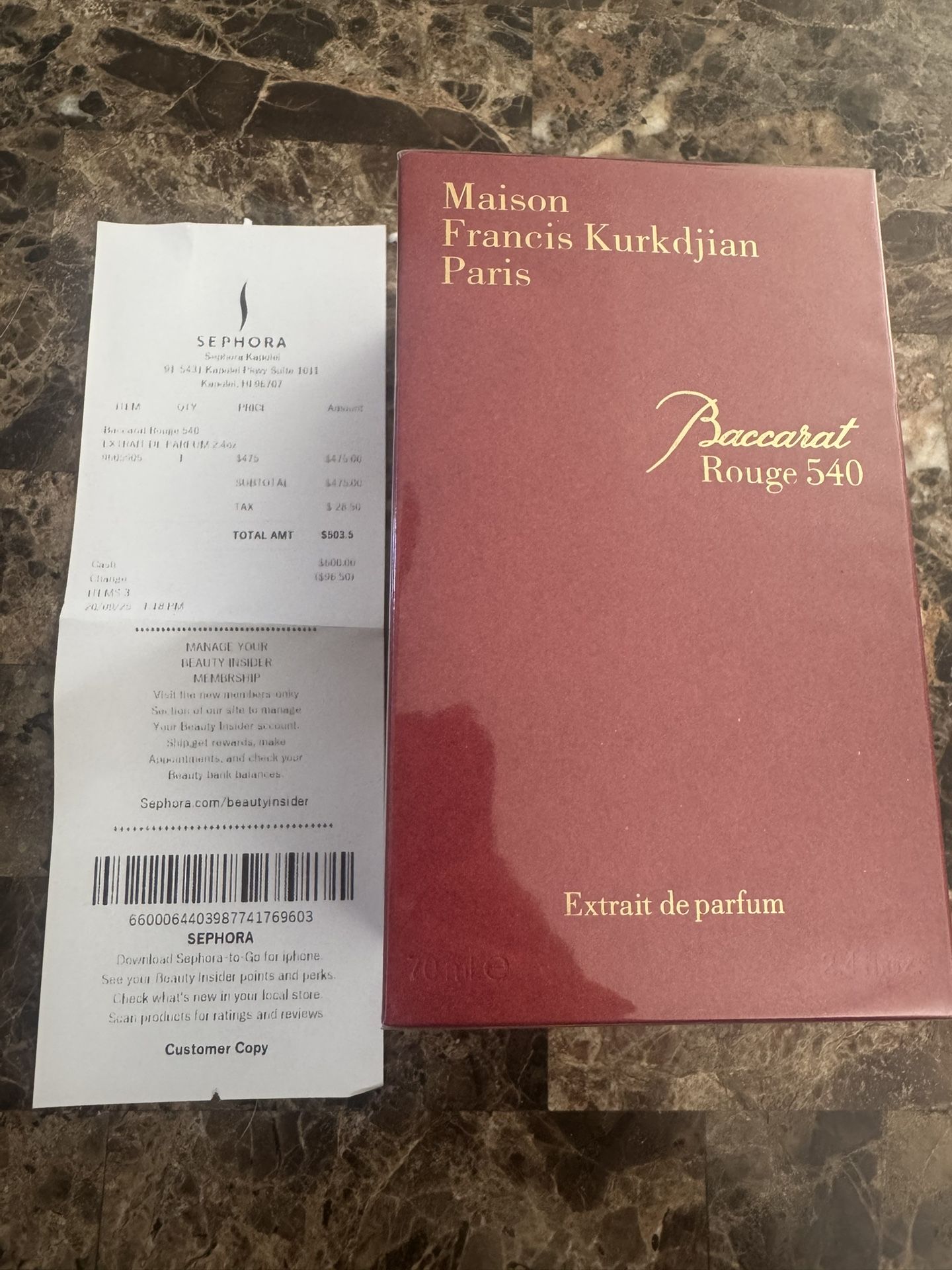 Brand New Baccarat Rouge 540 Extrait de Parfum (2.4oz) β Sealed w/ Receipt