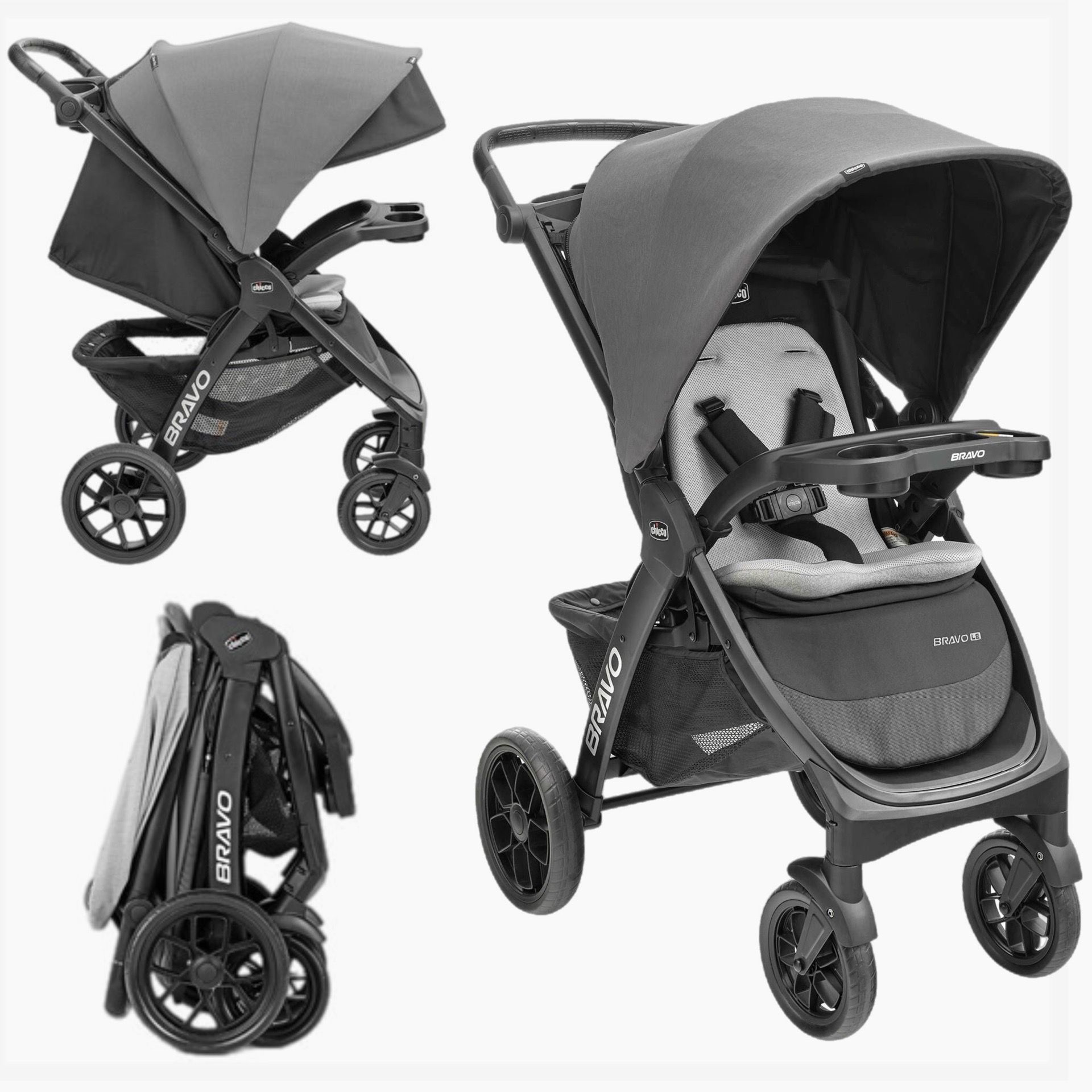 Chicco Bravo LE Quick Folding Transitional Travel Stroller Retail $350