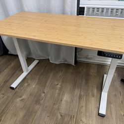 FlexiSpot Electric Standing Desk 48x24 (Maple Top / White Frame)