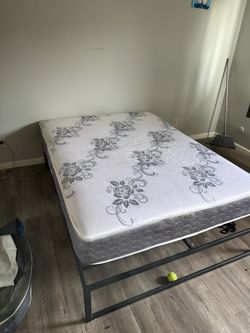 Queen size bed frame and mattress