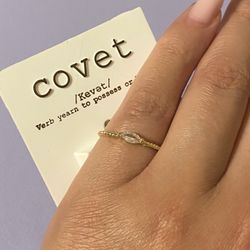 Covet Ring 14k Gold Over Brass With Genuine CZ