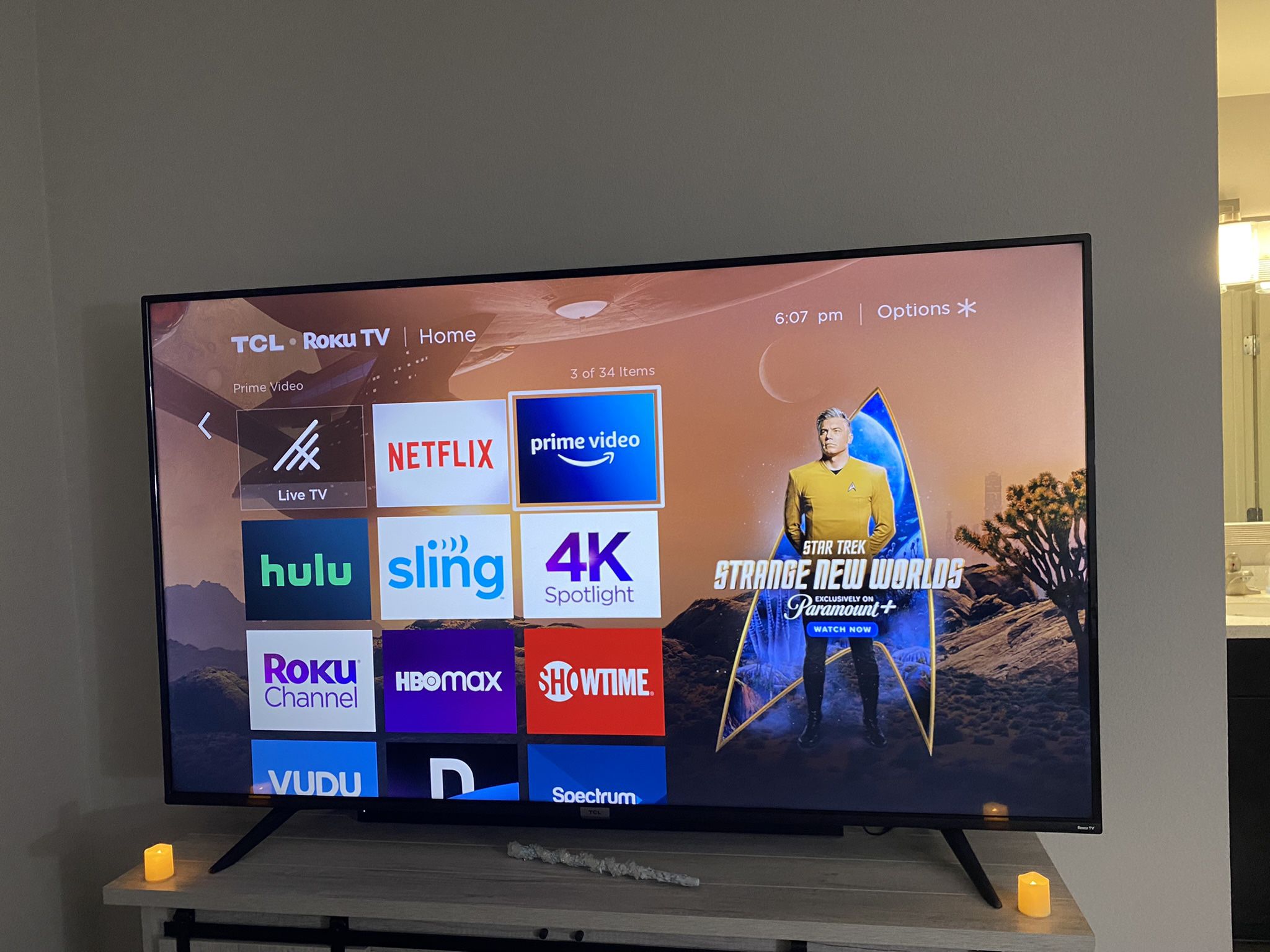 TCL 65 Inch TCL Roku Tv And Vizio Sound System