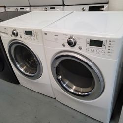 LG Front Load Washer And Stackable Gas Dryer 