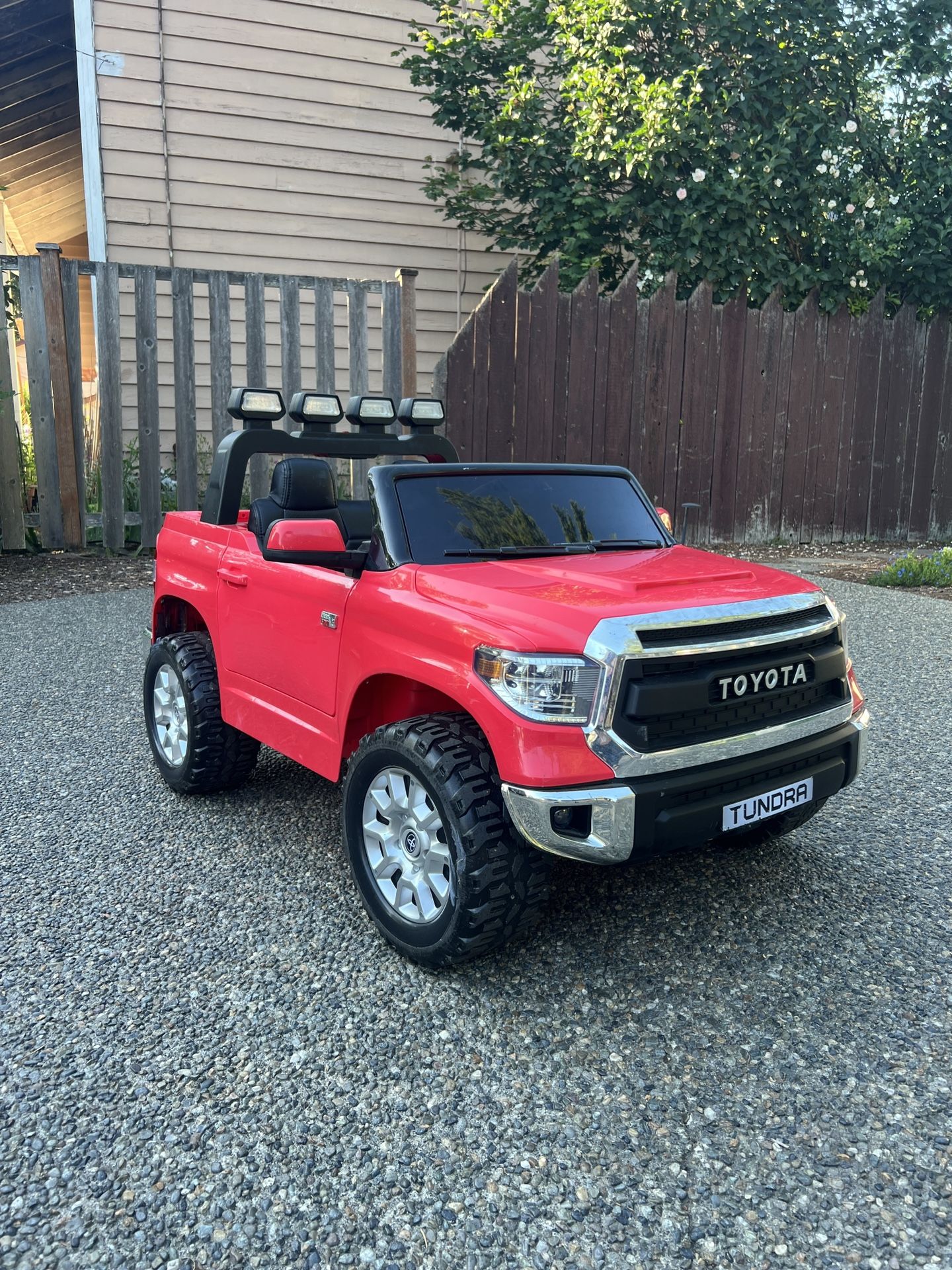 12V Kids Battery Powered Remote Control Toyota Tundra Ride On Truck - Red - Power Wheels