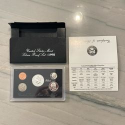 United States Mint Silver Proof Coin Set 1998