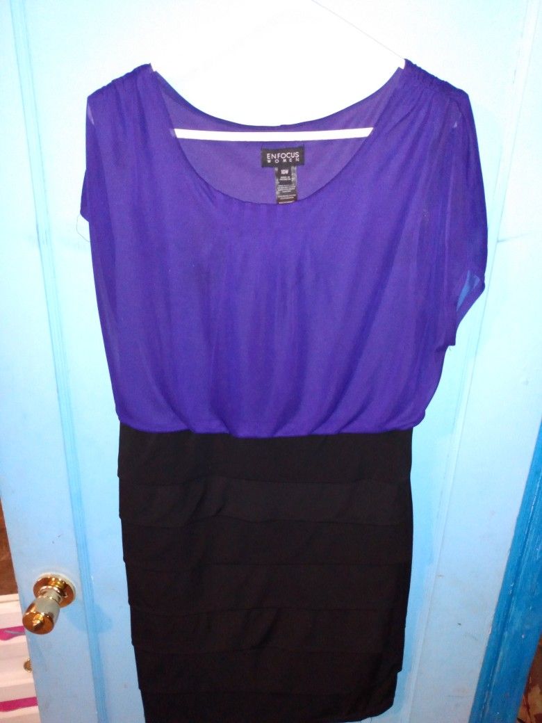 Purple & Black Prom Dress