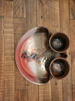 Ceramic chip and dip platter