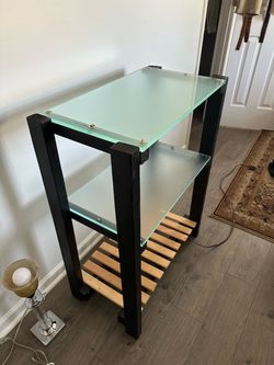 3-Tier Shelf Unit with Glass Shelves