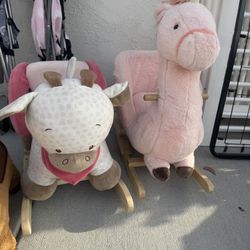 (2) Toddler Rocking Unicorn And Giraffe 
