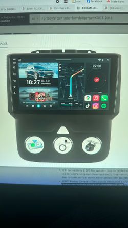 NEW 9” Dodge Car Radio. 4G RAM+64G ROM Android 13 for Ram 1500/2013 thru 2018. 9” 1280 800 HD IPS Touchscreen Wireless CarPlay/Android 
