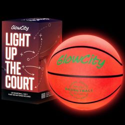 GlowCity Glow in The Dark Basketball No. 7 - LED Light Up for Night Ball Games