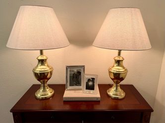 Pair of Vintage Mid-Century Anthony California Brass Table Lamps