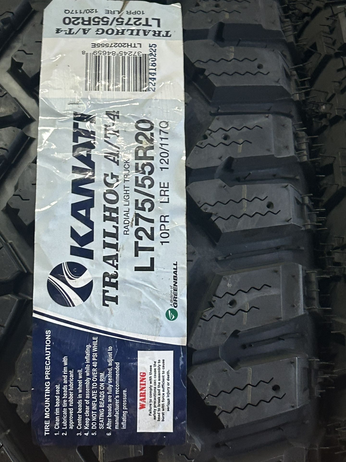 New LT275/55R20 Kanati Trail Hog A/T4 $$265 Per Tire
