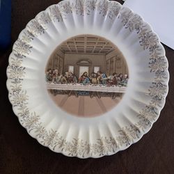 Vintage Lord's Supper Plate Sander's Mfg Nashville 1st Edition 23K GOLD TRIM 10"
