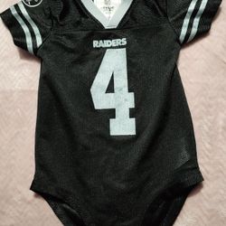 Raiders Derek Carr #4 Baby Onesie 12 Months 
