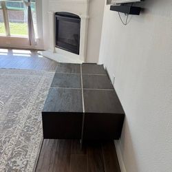 Solid Wood & Metal Coffee Table