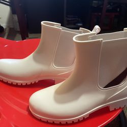 Beige Rain Boots