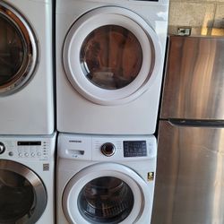 Samsung Front Load Washer And Stackable Gas Dryer Set 