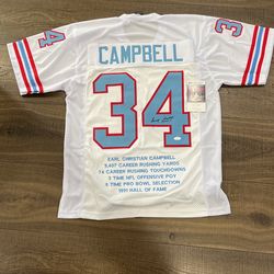 Signed NFL Jersey Earl Campbell