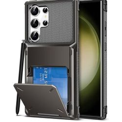 Case for Samsung S23 Ultra Case Wallet 5 Credit Card Holder ID Slot Flip Cover