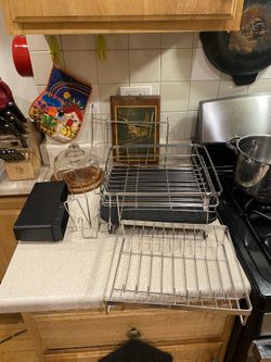 2 Tier Expandable Stainless Steel High Capacity Dish Drying Rack
