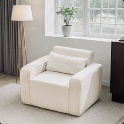 NEW Chenille Boneless Oversized Sofa Chair, 37'' Wide Oversized Accent Chair Mid Century Modern Armchair - Comfy, Cozy & Gorgeous