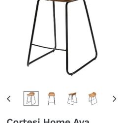 Cortesi Home Ava Stools- Faux leather 