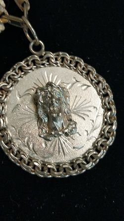 STERLING SILVER JESUS NECKLACE 20 inch