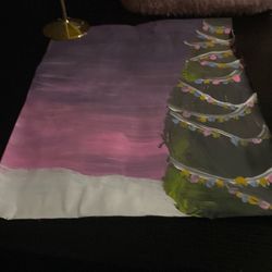 Christmas tree and snow